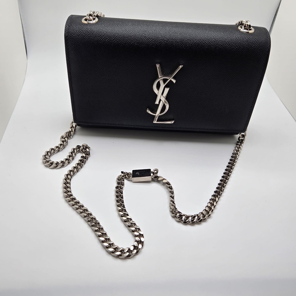 Yves Saint Laurent YSL Kate small grain de poudre textured shoulder satchel